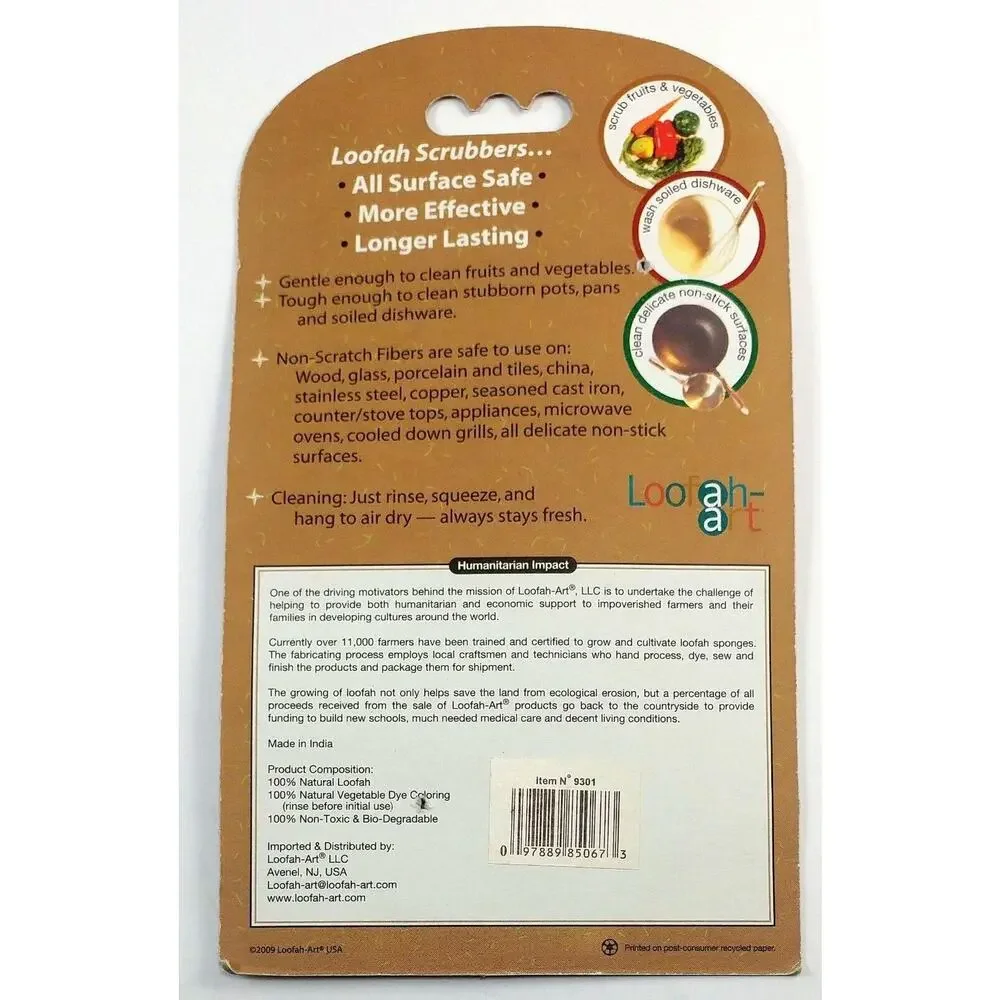 Kitchen Scrubber Pad 100% Natural Loofah,Eco-Friendly, Biodegradable, Baby Chick
